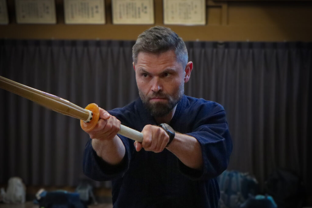 Kendo experience in Tokyo at Kendo Spirit with participants doing kendo