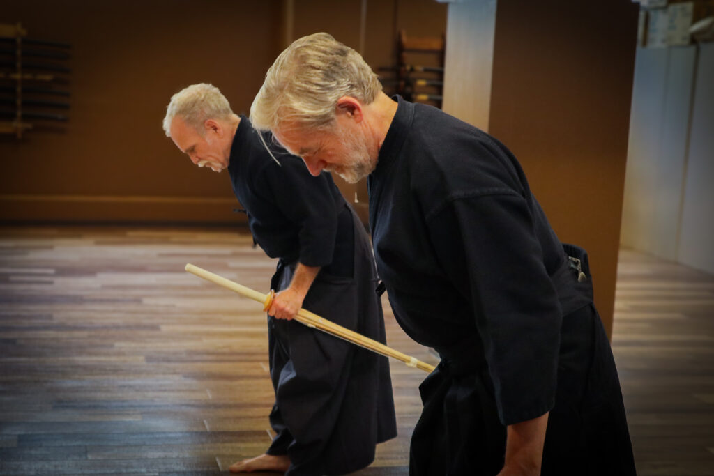 Kendo bowing etiquette in a traditional Japanese dojo in Tokyo