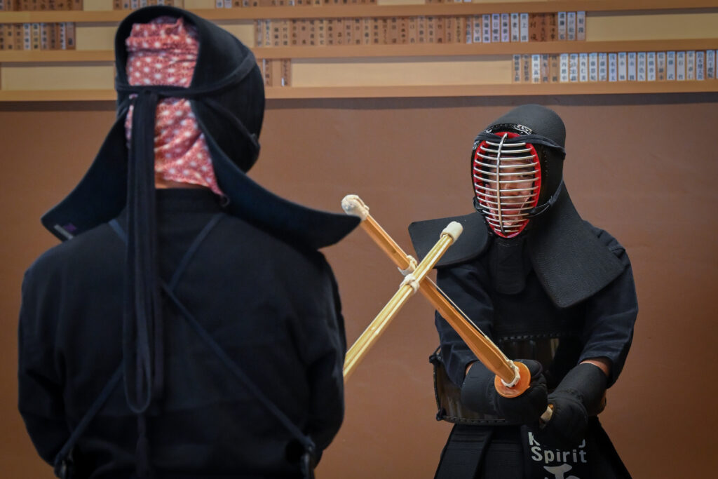 Kendo experience in Tokyo at Kendo Spirit with participants doing kendo