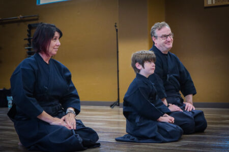 Kendo bowing ritual at the start of training in Tokyo