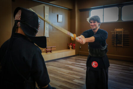 Beginner kendo practice in a real dojo in Tokyo