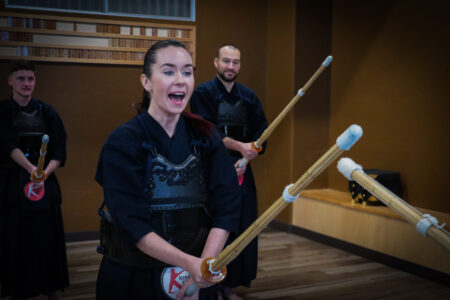 Kendo training focusing on posture and movement in Tokyo