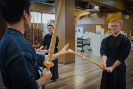 Learning kendo basics with an instructor in Tokyo